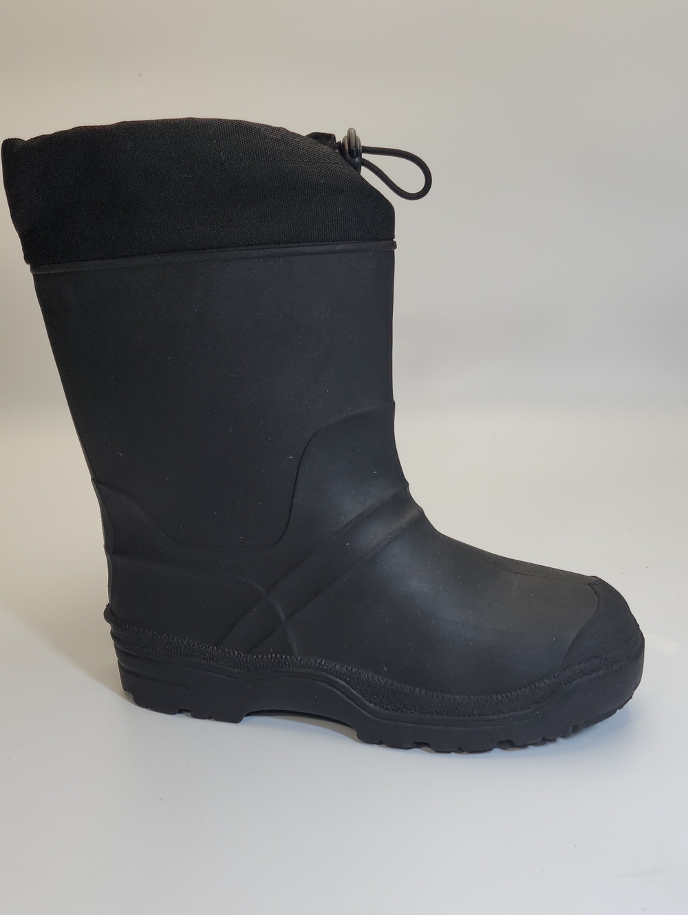 Black Rubber Rain Boots With Drawstrings Size 3 Made In Canada - Picture 5 of 11